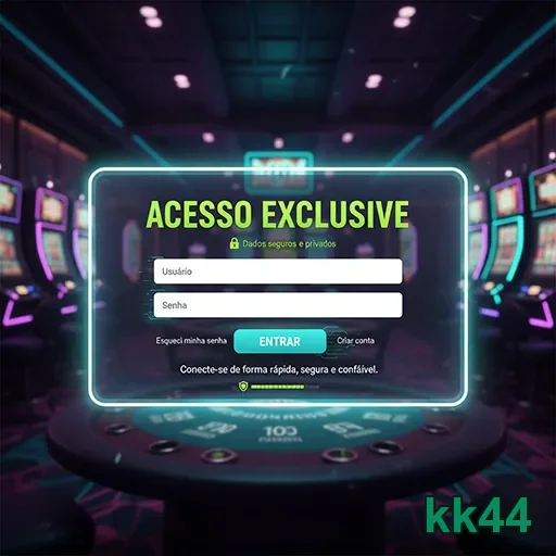 Tela de login da kk44 para acesso VIP ao cassino online.
