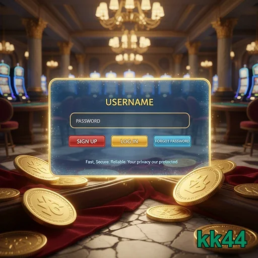 Tela de login móvel do kk44 para acesso a serviços VIP.