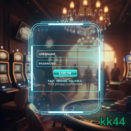 Tela de login da plataforma kk44 com requisitos de uso.