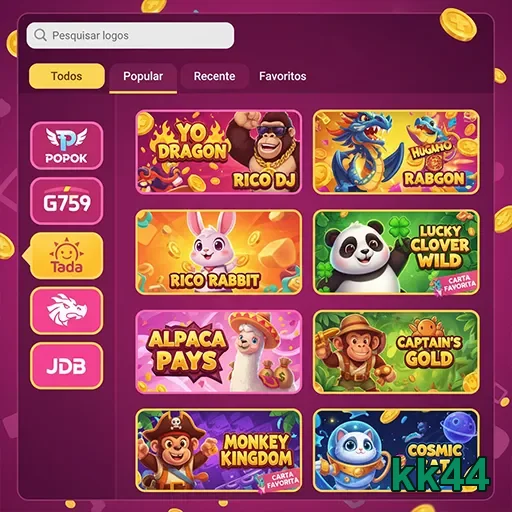Diversidade de jogos disponíveis na kk44 para jogadores VIP.