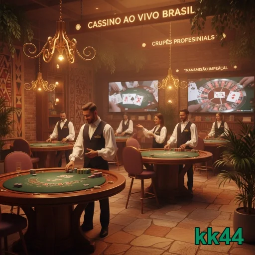 Crupiês profissionais em cassino ao vivo no kk44.