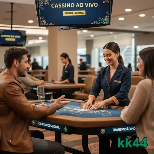 Jogadores interagem em cassino ao vivo no kk44.