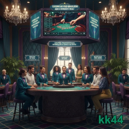 Jogadores em mesa de cassino ao vivo no kk44.