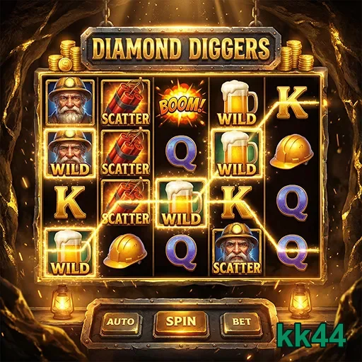 Slot Diamond Diggers no aplicativo kk44 para jogos VIP.