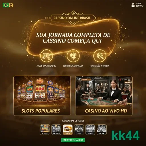 Tela do kk44 mostrando slots populares e cassino ao vivo.